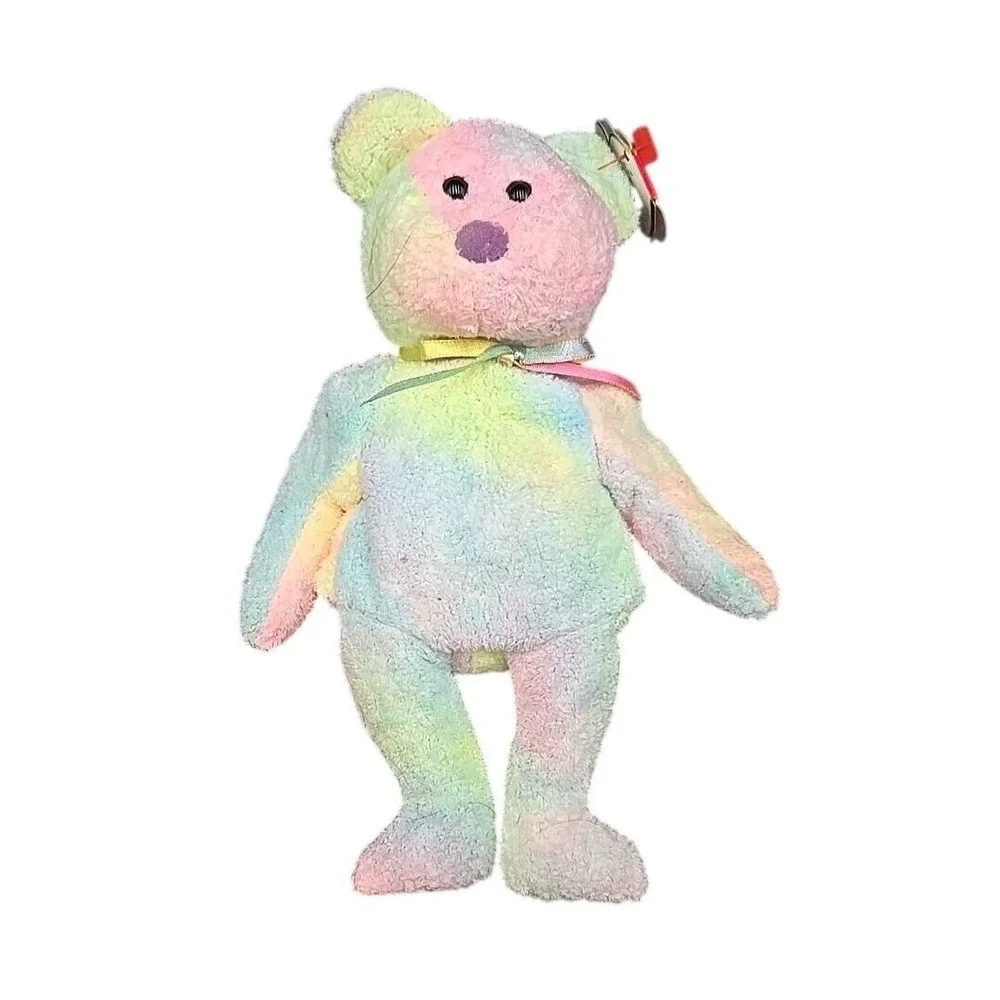 Ty Beanie Babies Bear Lot Blackie Groovy Magenta Heart 3pc Plush Set‎ Vintage